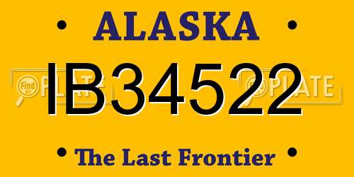 IB34522 Alaska License Plate