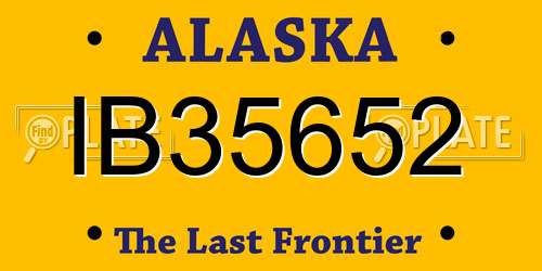 IB35652 Alaska License Plate