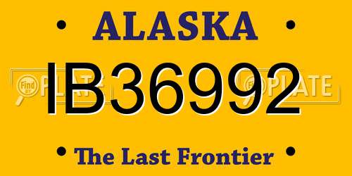 IB36992 Alaska License Plate