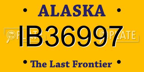 IB36997 Alaska License Plate