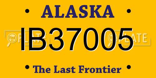IB37005 Alaska License Plate