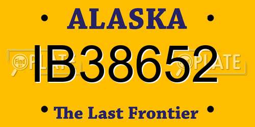 IB38652 Alaska License Plate