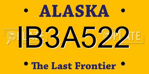 IB3A522 Alaska License Plate