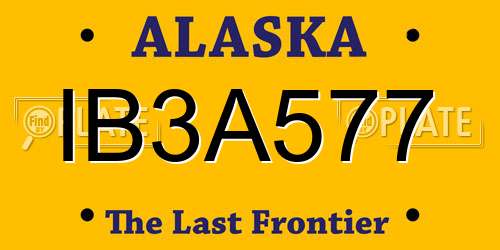 IB3A577 Alaska License Plate