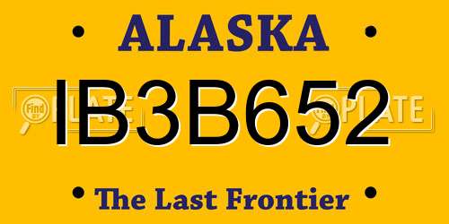 IB3B652 Alaska License Plate