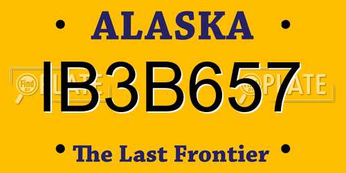 IB3B657 Alaska License Plate