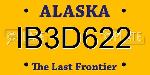 IB3D622 Alaska License Plate