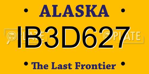 IB3D627 Alaska License Plate