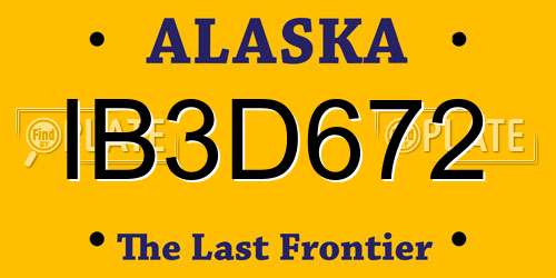 IB3D672 Alaska License Plate