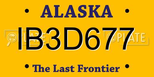 IB3D677 Alaska License Plate