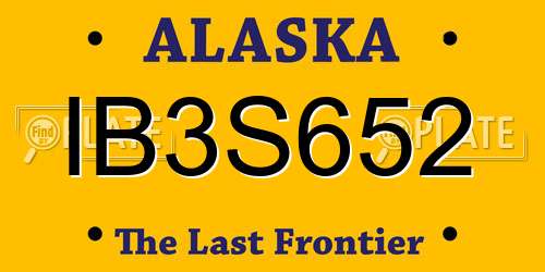 IB3S652 Alaska License Plate