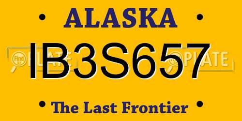 IB3S657 Alaska License Plate