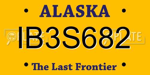 IB3S682 Alaska License Plate