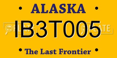 IB3T005 Alaska License Plate