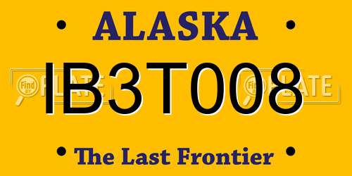 IB3T008 Alaska License Plate