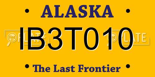 IB3T010 Alaska License Plate