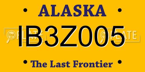 IB3Z005 Alaska License Plate