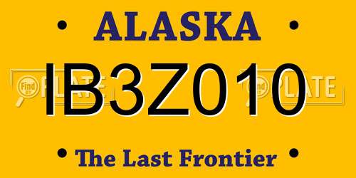 IB3Z010 Alaska License Plate