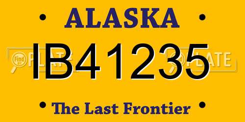 IB41235 Alaska License Plate