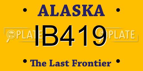 IB419 Alaska License Plate