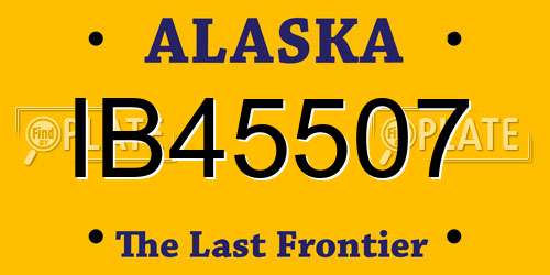 IB45507 Alaska License Plate