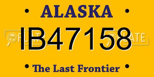 IB47158 Alaska License Plate