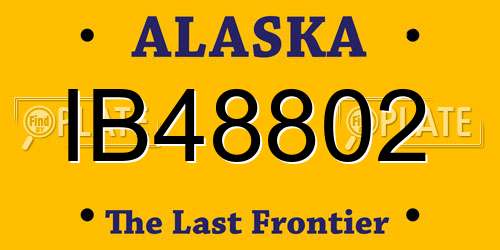 IB48802 Alaska License Plate