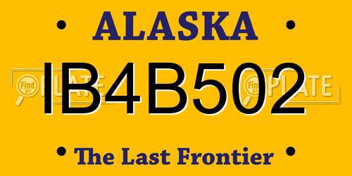 IB4B502 Alaska License Plate