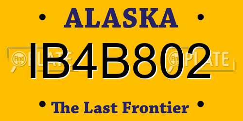 IB4B802 Alaska License Plate