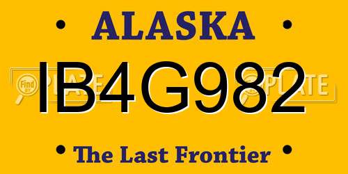IB4G982 Alaska License Plate