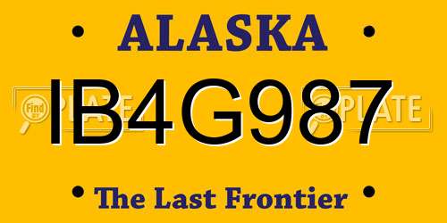 IB4G987 Alaska License Plate