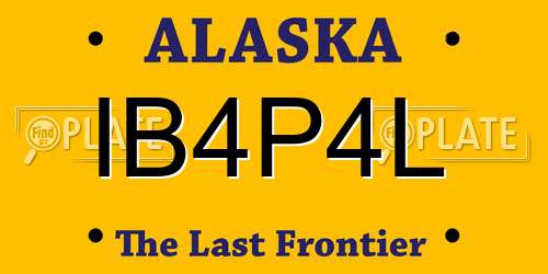 IB4P4L Alaska License Plate