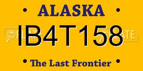 IB4T158 Alaska License Plate