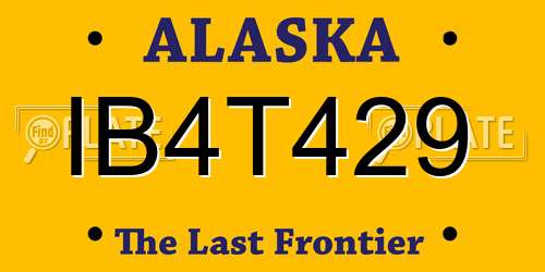 IB4T429 Alaska License Plate