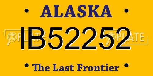 IB52252 Alaska License Plate