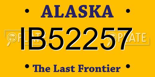 IB52257 Alaska License Plate