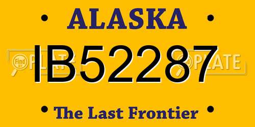 IB52287 Alaska License Plate