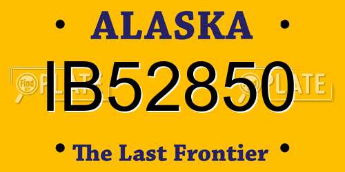 IB52850 Alaska License Plate