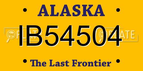 IB54504 Alaska License Plate