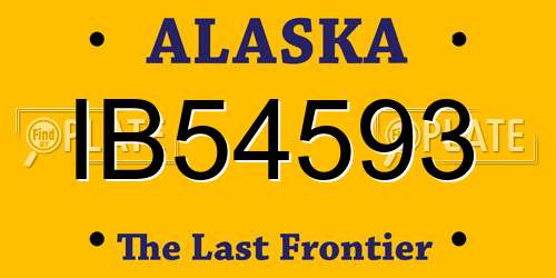 IB54593 Alaska License Plate
