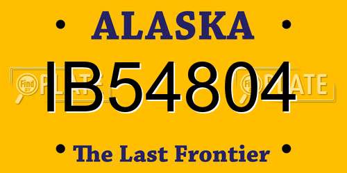 IB54804 Alaska License Plate