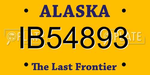 IB54893 Alaska License Plate