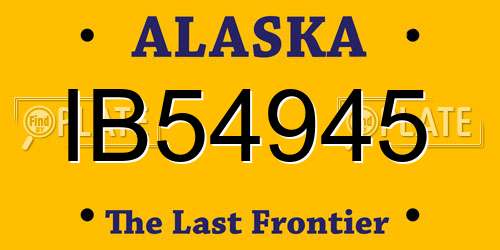 IB54945 Alaska License Plate
