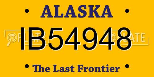 IB54948 Alaska License Plate