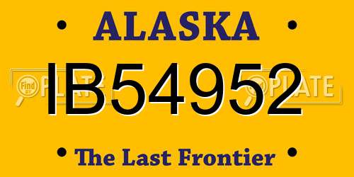 IB54952 Alaska License Plate
