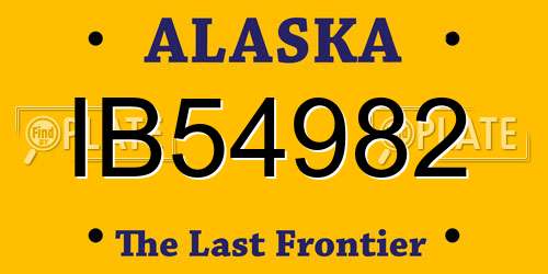 IB54982 Alaska License Plate