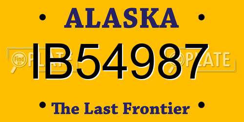 IB54987 Alaska License Plate