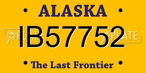 IB57752 Alaska License Plate