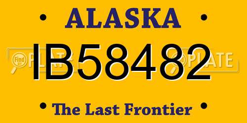 IB58482 Alaska License Plate