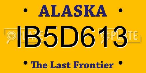 IB5D613 Alaska License Plate